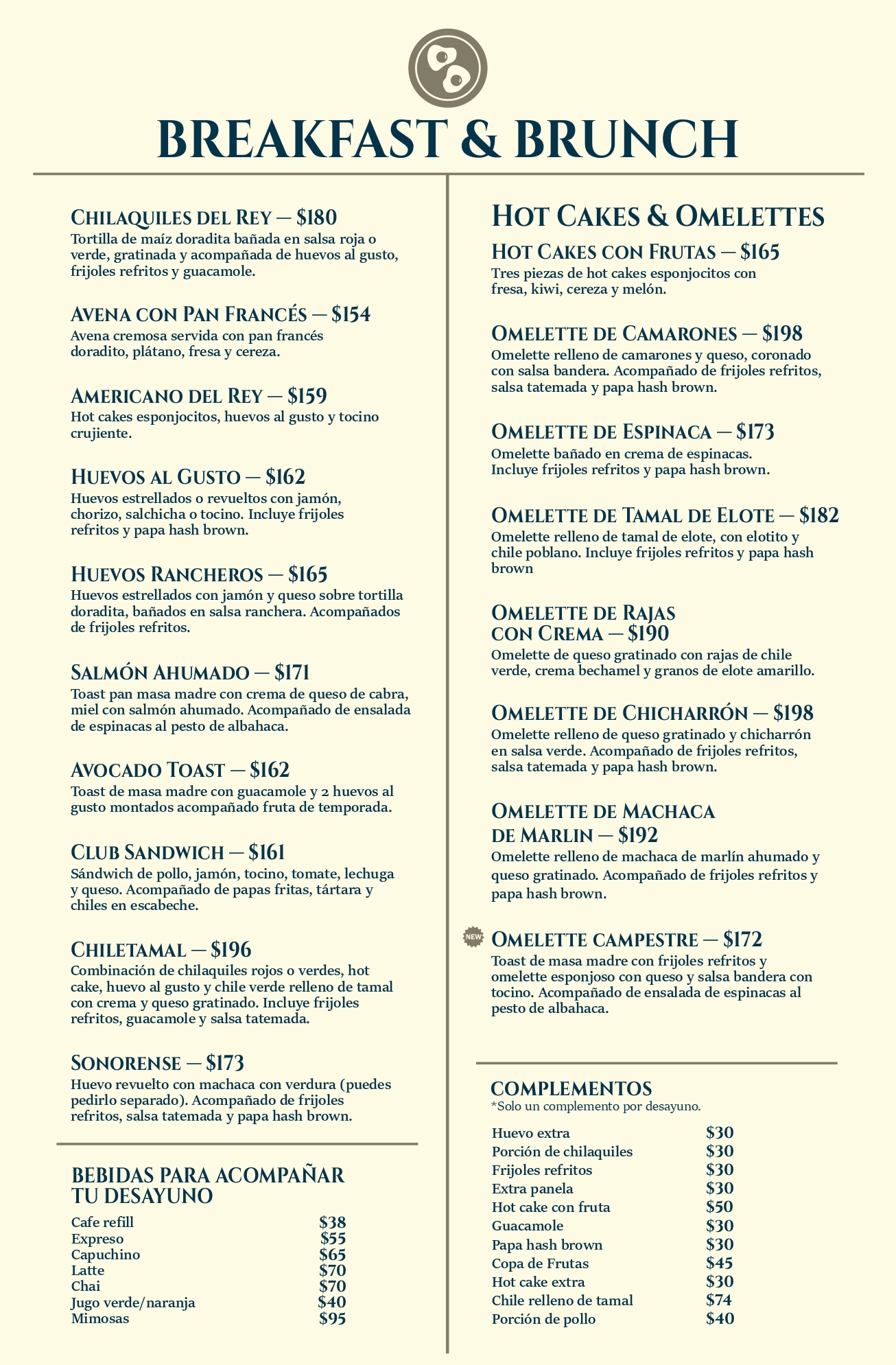 Menú Mariscos El Rey