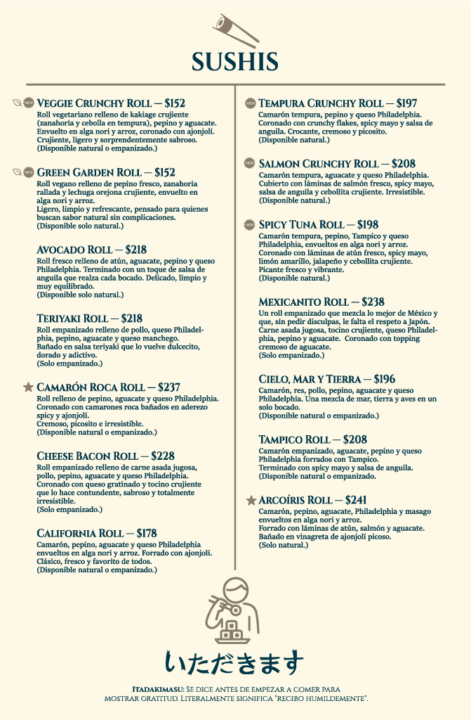 Menú Mariscos El Rey