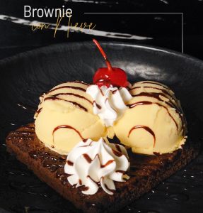 Brownie con nieve